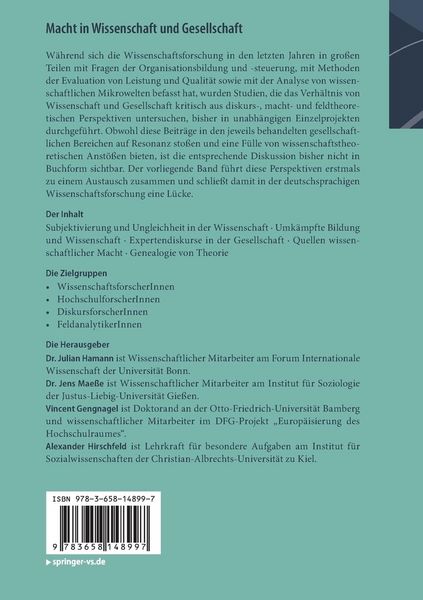 Produktbild: Macht in Wissenschaft und Gesellschaft