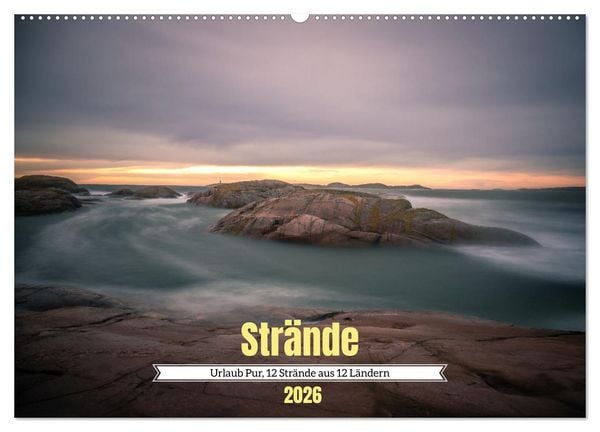 Produktbild: Urlaub Pur, 12 Str&auml;nde aus 12 L&auml;ndern (Wandkalender 2026 DIN A2 quer), CALVENDO Monatskalender