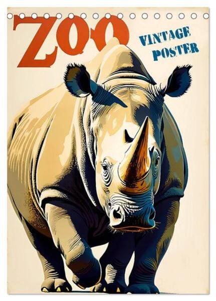 Zoo Vintage-Poster (Tischkalender 2025 DIN A5 hoch), CALVENDO Monatskalender