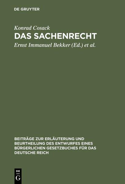 Produktbild: Das Sachenrecht
