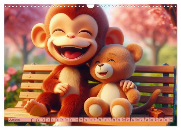 Produktbild: Kindertr&auml;ume - Lachen mit tierischen Kameraden (Wandkalender 2026 DIN A3 quer), CALVENDO Monatskalender