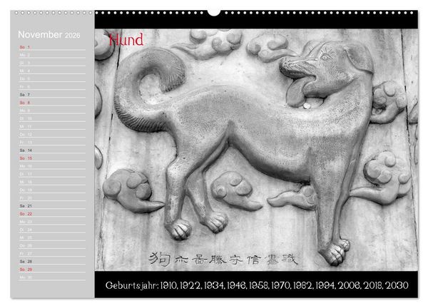 Produktbild: Das Chinesische Horoskop / Geburtstagskalender (Wandkalender 2026 DIN A2 quer), CALVENDO Monatskalender
