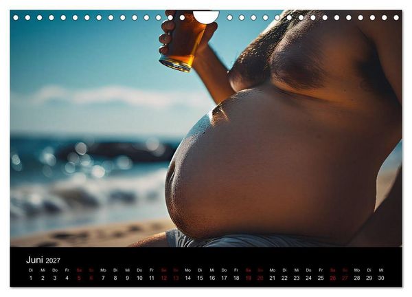 Produktbild: Lustige Kalender M&auml;nner mit Bierb&auml;uchen - Bierbauch Kalender Geschenk f&uuml;r Kollegen, Freunde & Party-Liebhaber Wandkalender (Wandkalender 2027 DIN A4 quer), CALVENDO Monatskalender