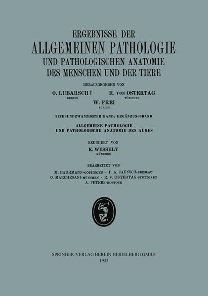 Produktbild: Ergebnisse der Allgemeinen Pathologie und Pathologischen Anatomie des Menschen und der Tiere