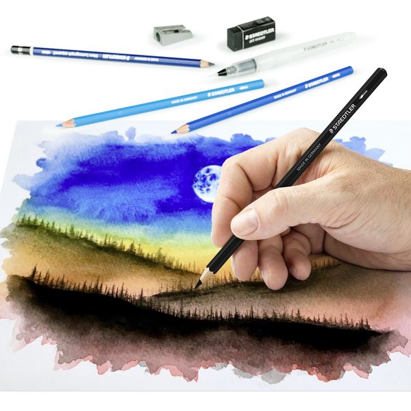 Produktbild: STAEDTLER Mixed Set Aquarell 3 Bleistifte, 12 Farbstifte, 1 Wasserpinsel, 1 Radierer und 1 Metallspitzer