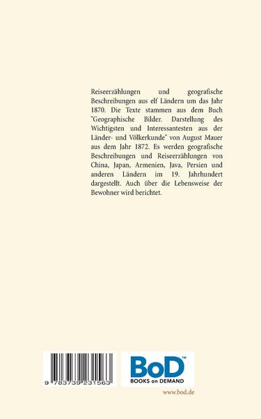 Reiseerzählungen und geografische Bilder um das Jahr 1870