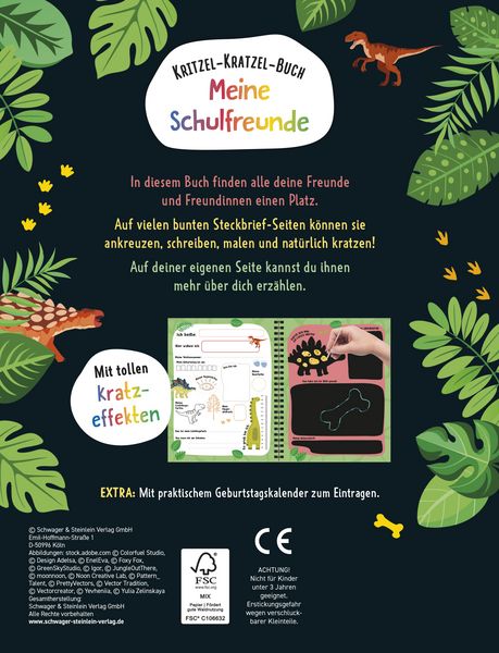 Produktbild: Kritzel-Kratzel-Buch Meine Schulfreunde (Dinos)