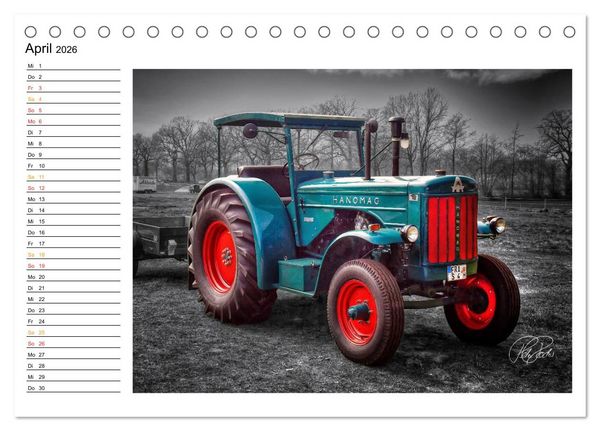 Produktbild: Trecker - Oldtimer / Geburtstagskalender (Tischkalender 2026 DIN A5 quer), CALVENDO Monatskalender