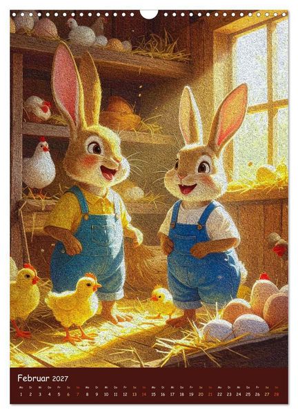Produktbild: Osterhasen im Jahreskreis 12 Monate Hasenquatsch (Wandkalender 2027 DIN A3 hoch), CALVENDO Monatskalender