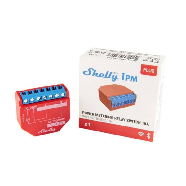 Produktbild: Shelly Plus 1PM Schalt-Messaktor Bluetooth, Wi-Fi