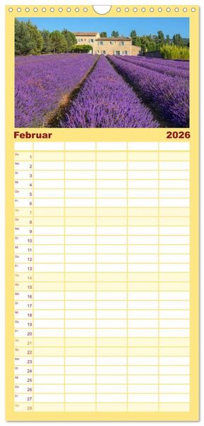 Produktbild: Familienplaner 2026 - Provence, Lavendelzeit in S&uuml;dfrankreich mit 5 Spalten (Wandkalender, 21 x 45 cm) CALVENDO