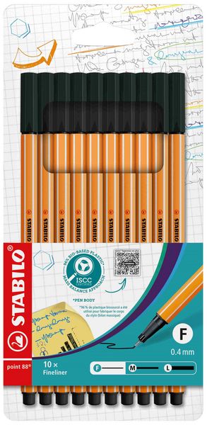 Produktbild: STABILO Fineliner -   point 88 - 10er Pack - schwarz