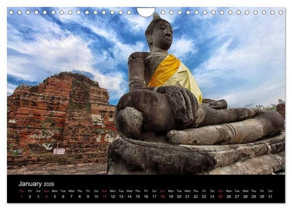 Produktbild: Monuments of Thailand 2026 (Wall Calendar 2026 DIN A4 landscape), CALVENDO 12 Month Wall Calendar
