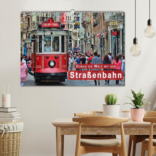 Produktbild: Durch die Welt mit der Stra&szlig;enbahn (Wandkalender 2026 DIN A2 quer), CALVENDO Monatskalender