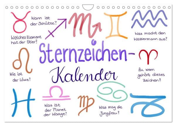 Produktbild: Sternzeichen-Kalender (Wandkalender 2026 DIN A4 quer), CALVENDO Monatskalender
