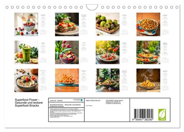 Produktbild: Superfood Power - Gesunde und leckere Superfood-Snacks (Wandkalender 2026 DIN A4 quer), CALVENDO Monatskalender