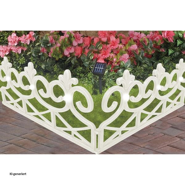 Produktbild: HTI-Living HTI-Living Rasenkante 480 cm Wei&szlig; mit Solarlichterkette