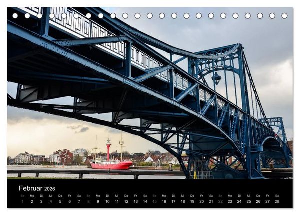 Produktbild: Kaiser-Wilhelm-Br&uuml;cke Wilhelmshaven (Tischkalender 2026 DIN A5 quer), CALVENDO Monatskalender