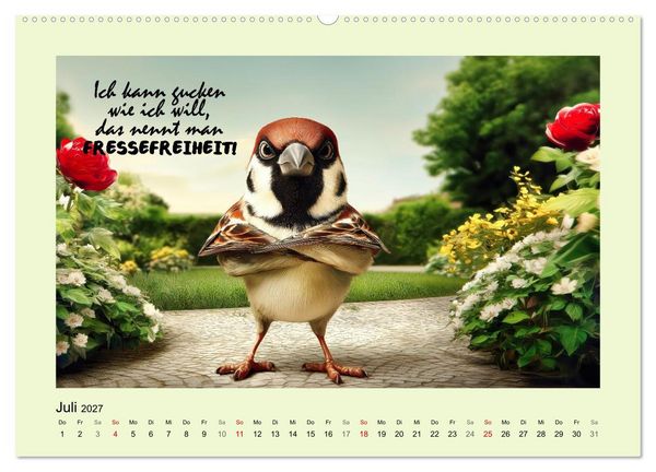 Produktbild: Kesse Spatzen (Wandkalender 2027 DIN A2 quer), CALVENDO Monatskalender