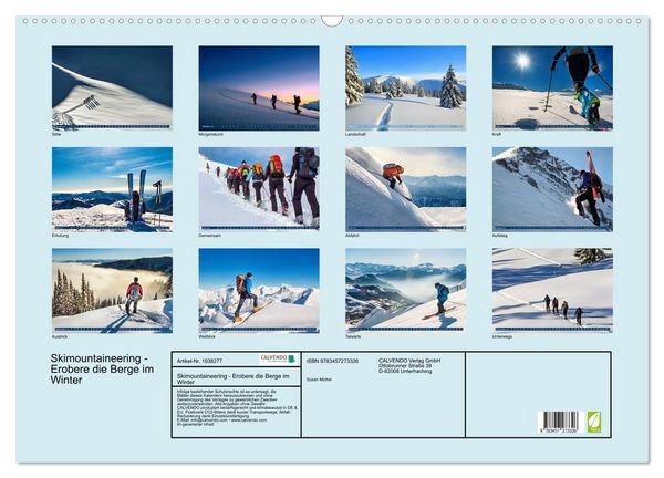Produktbild: Skimountaineering - Erobere die Berge im Winter (Wandkalender 2026 DIN A2 quer), CALVENDO Monatskalender