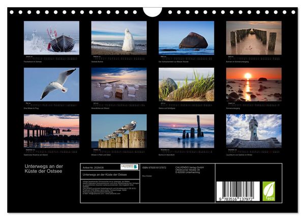 Produktbild: Unterwegs an der K&uuml;ste der Ostsee (Wandkalender 2026 DIN A4 quer), CALVENDO Monatskalender
