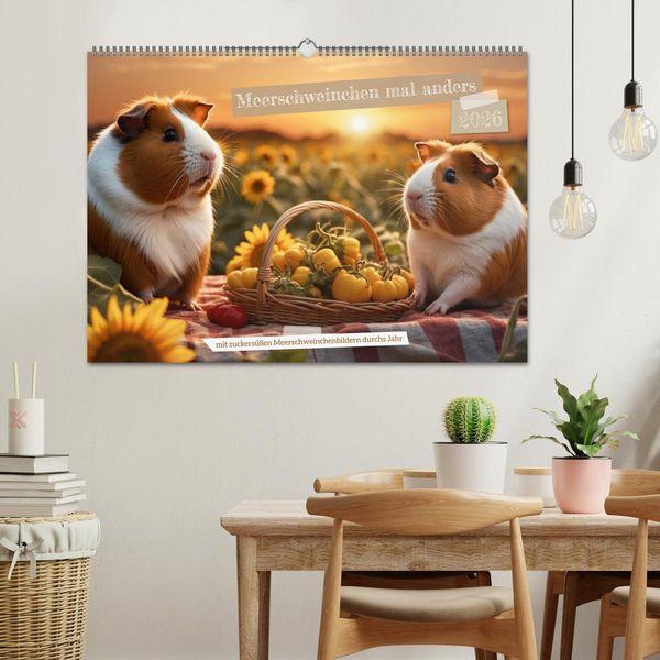 Produktbild: Meerschweinchen mal anders! (Wandkalender 2026 DIN A2 quer), CALVENDO Monatskalender