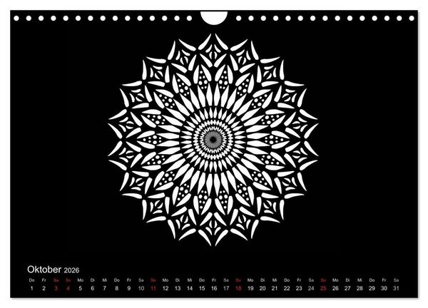 Produktbild: Entspannung und Ruhe durch Mandalas (Wandkalender 2026 DIN A4 quer), CALVENDO Monatskalender