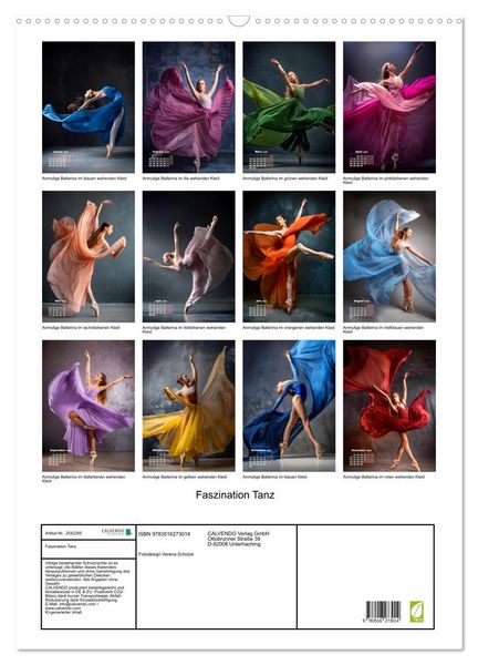 Produktbild: Faszination Tanz (Wandkalender 2026 DIN A2 hoch), CALVENDO Monatskalender