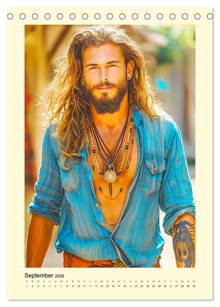 Produktbild: Ungez&auml;hmte Freiheit. Coole Jungs im Boho-Stil (Tischkalender 2026 DIN A5 hoch), CALVENDO Monatskalender