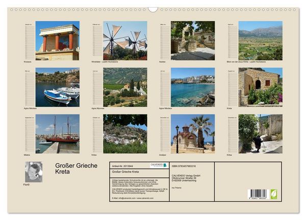 Produktbild: Gro&szlig;er Grieche Kreta (Wandkalender 2026 DIN A2 quer), CALVENDO Monatskalender