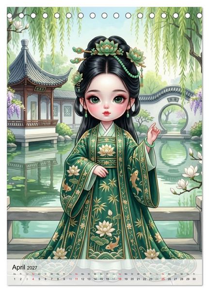 Produktbild: Fabulous Dolls &ndash; Perlen Asiens (Tischkalender 2027 DIN A5 hoch), CALVENDO Monatskalender