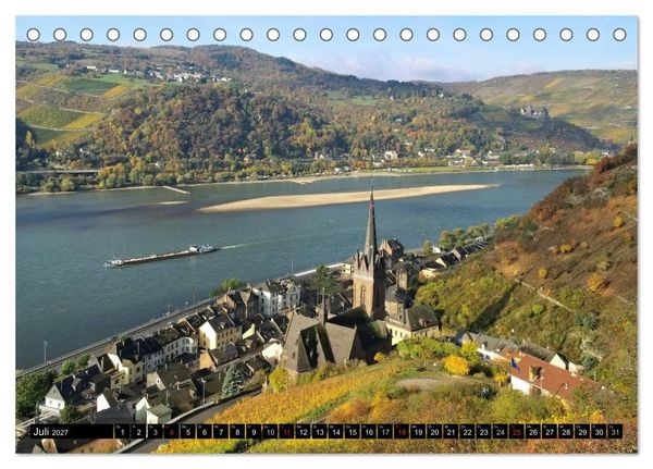 Produktbild: Der Rhein. Oberes Mittelrheintal von Bingen bis Koblenz (Tischkalender 2027 DIN A5 quer), CALVENDO Monatskalender