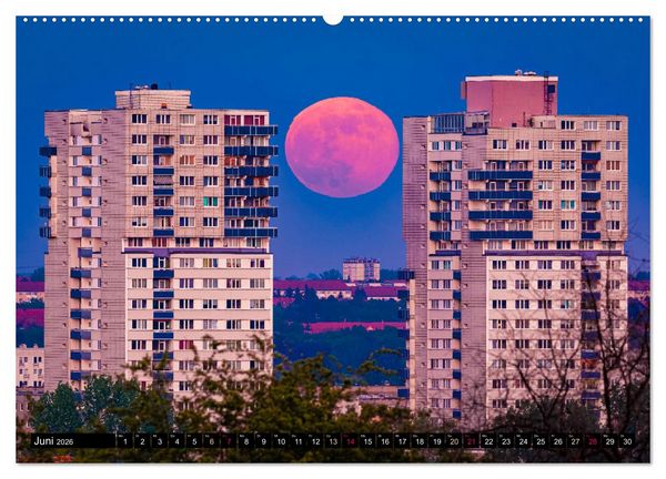 Produktbild: Halle-Luna - Monds&uuml;chtig in Halle-Saale (hochwertiger Premium Wandkalender 2026 DIN A2 quer), Kunstdruck in Hochglanz