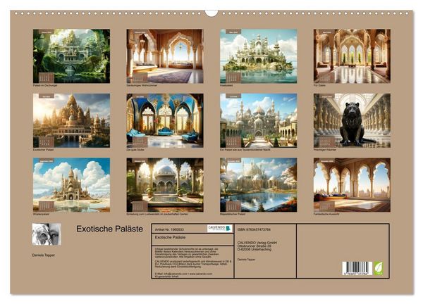 Produktbild: Exotische Pal&auml;ste (Wandkalender 2026 DIN A2 quer), CALVENDO Monatskalender