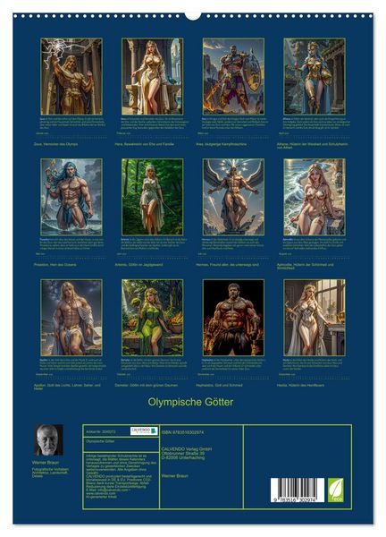 Produktbild: Olympische G&ouml;tter (hochwertiger Premium Wandkalender 2026 DIN A2 hoch), Kunstdruck in Hochglanz