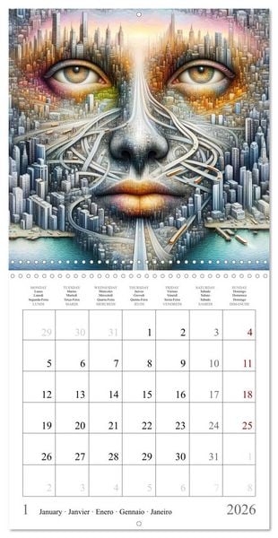 Produktbild: Visages de la m&eacute;tropole (Calendrier mural carr&eacute; 2026 30x30 cm) Calendrier double avec une page pour vos prises de notes