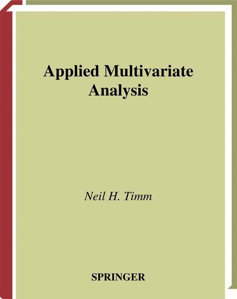 Produktbild: Applied Multivariate Analysis