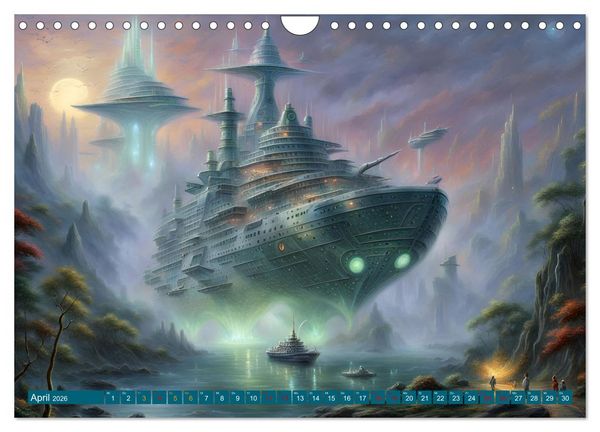 Produktbild: Futuristische Giganten Eine Welt von Morgen (Wandkalender 2026 DIN A4 quer), CALVENDO Monatskalender