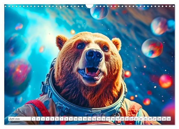 Produktbild: Tiere erobern den Weltraum (Wandkalender 2026 DIN A3 quer), CALVENDO Monatskalender