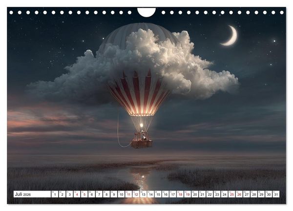 Produktbild: Himmelsmagie in Ballonfarben (Wandkalender 2026 DIN A4 quer), CALVENDO Monatskalender