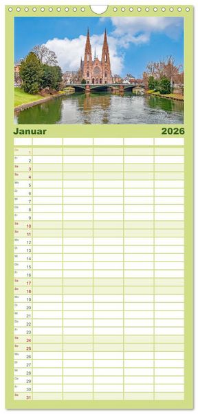 Produktbild: Familienplaner 2026 - Stra&szlig;burg - Els&auml;ssische Metropole mit 5 Spalten (Wandkalender, 21 x 45 cm) CALVENDO
