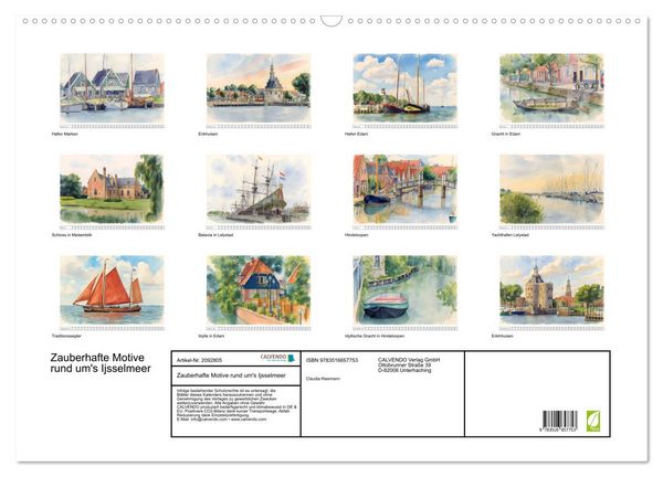 Produktbild: Zauberhafte Motive rund um's Ijsselmeer (Wandkalender 2026 DIN A2 quer), CALVENDO Monatskalender