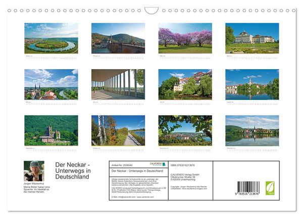 Produktbild: Der Neckar - Unterwegs in Deutschland (Wandkalender 2026 DIN A3 quer), CALVENDO Monatskalender