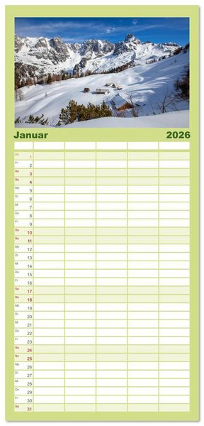 Produktbild: Familienplaner 2026 - Annaberg und Lung&ouml;tz mit 5 Spalten (Wandkalender, 21 x 45 cm) CALVENDO