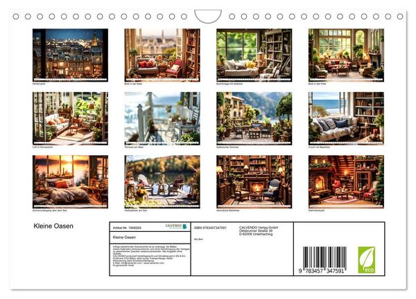 Produktbild: Kleine Oasen (Wandkalender 2026 DIN A4 quer), CALVENDO Monatskalender