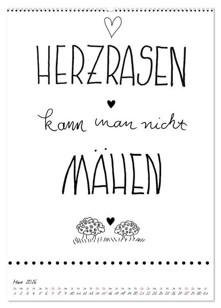 Produktbild: Spruch-Reich-handgeschriebene Spr&uuml;che von frech bis weise (Wandkalender 2026 DIN A2 hoch), CALVENDO Monatskalender