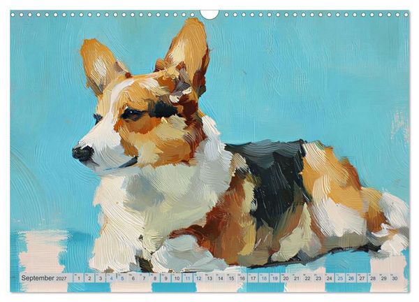 Produktbild: Corgi-Charme (Wandkalender 2027 DIN A3 quer), CALVENDO Monatskalender
