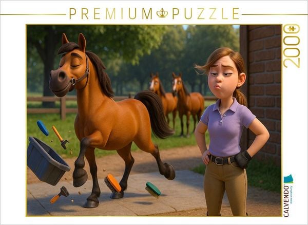 CALVENDO Puzzle Wenn die Reitbeteiligung ihn verzogen hat | 2000 Teile Lege-Größe 90x67cm Foto-Puzzle für glückliche Stunden