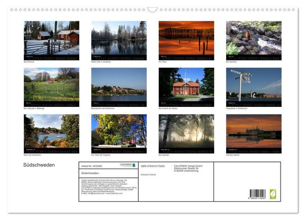 Produktbild: S&uuml;dschweden (Wandkalender 2026 DIN A2 quer), CALVENDO Monatskalender