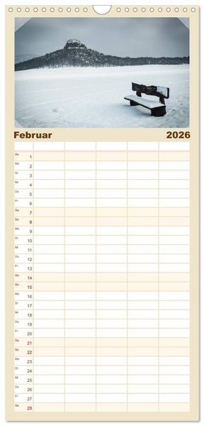 Produktbild: Familienplaner 2026 - S&auml;chsische Schweiz mit 5 Spalten (Wandkalender, 21 x 45 cm) CALVENDO